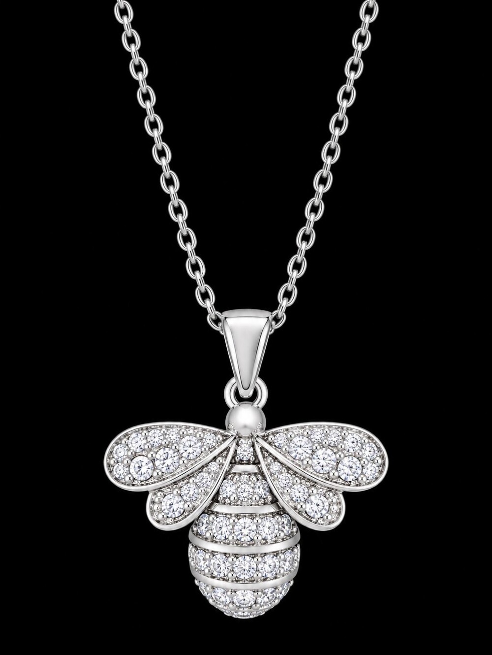 Cubic Zirconia Bee Pendant Necklace